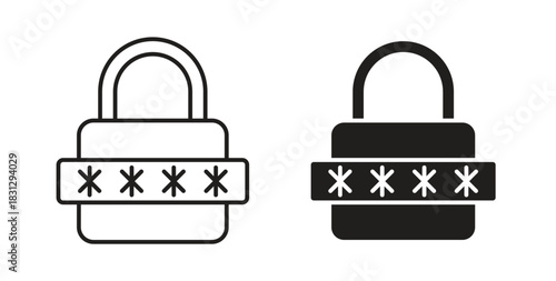 Password icon symbol. Vector EPS 10. line and glyph icon