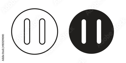 Pause button icon symbol. Vector EPS 10. line and glyph icon