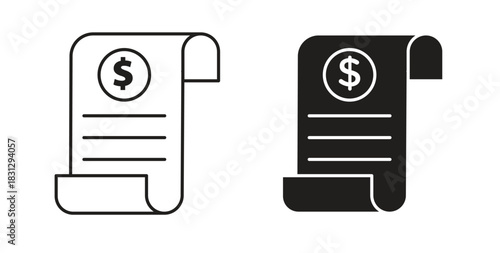 Payroll icon symbol. Vector EPS 10. line and glyph icon