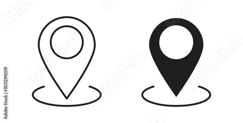 Pin icon symbol. Vector EPS 10. line and glyph icon