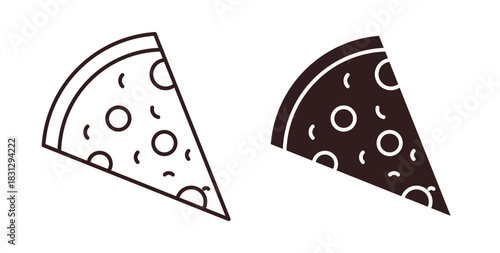 Pizza icon symbol. Vector EPS 10. line and glyph icon