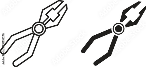 Pliers icon symbol. Vector EPS 10. line and glyph icon