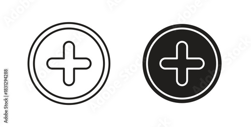 Plus icon symbol. Vector EPS 10. line and glyph icon