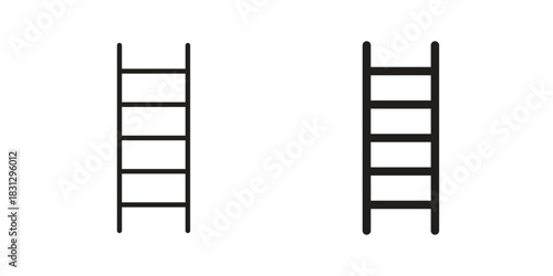 Ladder icon doodle set. editable outline stroke vector eps