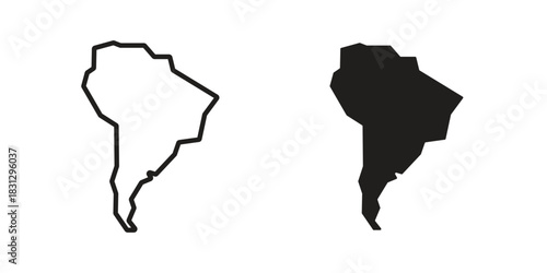 Latin america icon doodle set. editable outline stroke vector eps