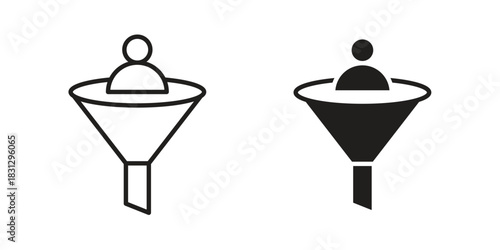 Lead conversion icon doodle set. editable outline stroke vector eps