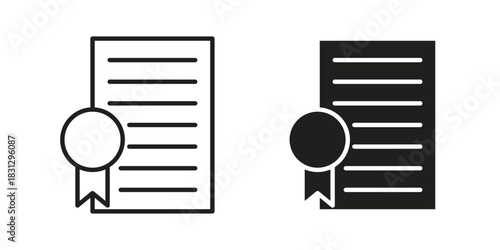 License icon doodle set. editable outline stroke vector eps