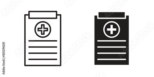 Medical records icon doodle set. editable outline stroke vector eps