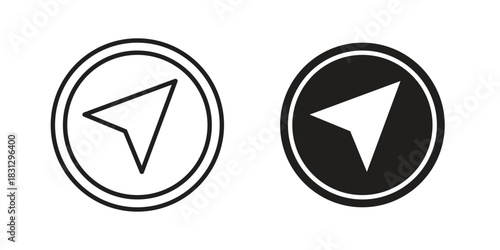 Navigate icon doodle set. editable outline stroke vector eps