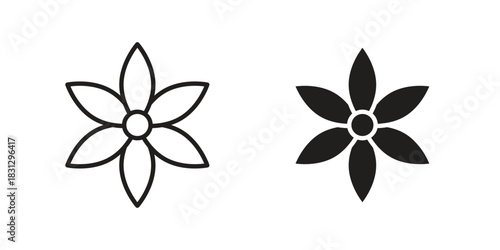 Neroli icon doodle set. editable outline stroke vector eps