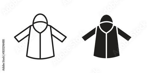Nylon jacket icon doodle set. editable outline stroke vector eps