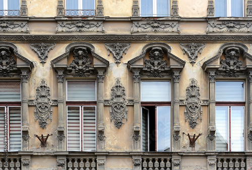 Wallpaper Mural Fragment of ornate old building facade of Brasov, Romania Torontodigital.ca