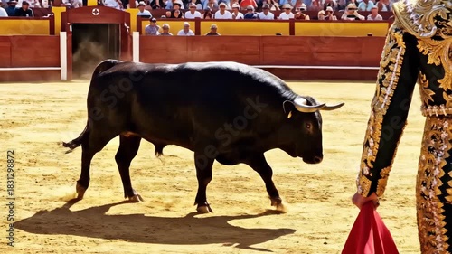 Powerful Bull in the Ring A Display of Strength and Tradition