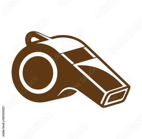 Brown and white whistle icon vector illustration suitable for sports and refereeing use