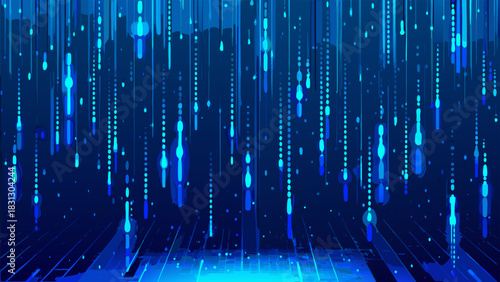 Digital Data Stream Cyber Security Technology Abstract Background with vector illustration