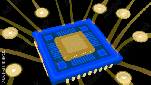 Advanced Microchip Processor Technology Digital Circuit Board Isolated background