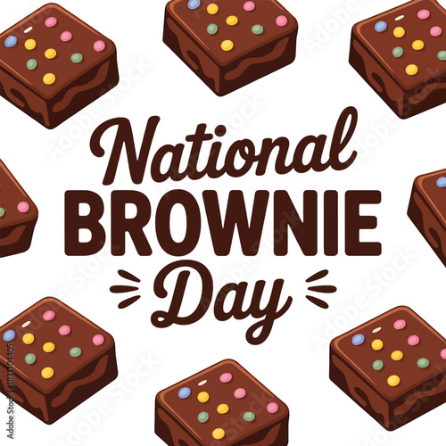 National Brownie Day Celebration with Colorful Brownies