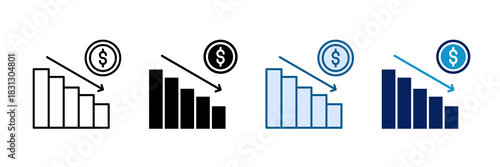 Loss Area Icon Set Multiple Style Collection