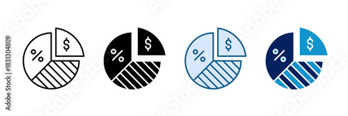 Contribution Margin Icon Set Multiple Style Collection