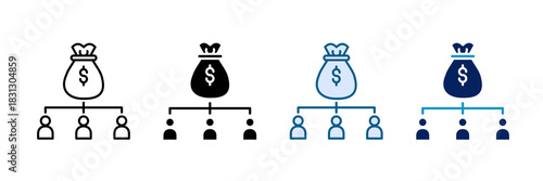 Cost Structure Icon Set Multiple Style Collection