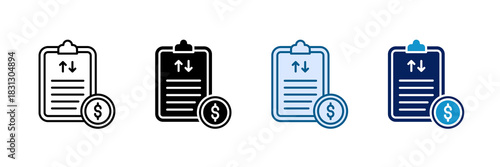 Revenue Vs Cost Icon Set Multiple Style Collection