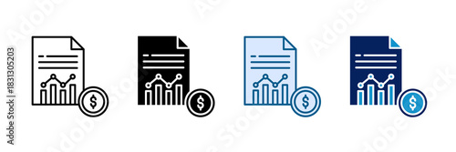 Revenue Projection Icon Set Multiple Style Collection