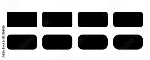 A view of a collection of rounded rectangle shapes.