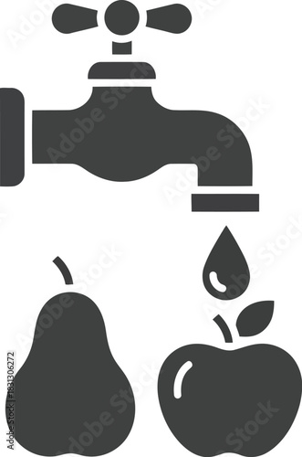Fresh fruit hydration concept tap droplet apple pear healthy refreshment element vector vector