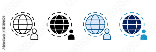 Global Mobility Icon Set Multiple Style Collection