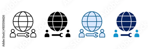 Global Workforce Icon Set Multiple Style Collection