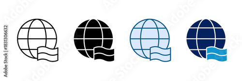 Worldwide Icon Set Multiple Style Collection