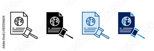 International Regulation Icon Set Multiple Style Collection