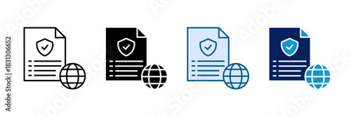 Global Policy Icon Set Multiple Style Collection