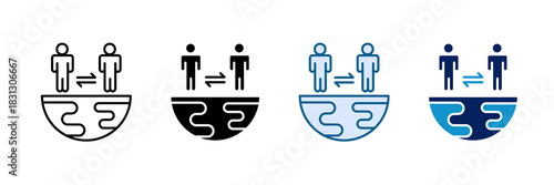 Cultural Exchange Icon Set Multiple Style Collection