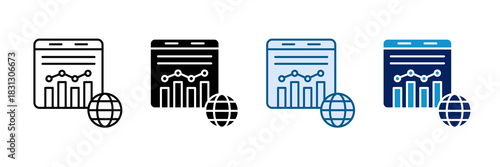 Global Data Icon Set Multiple Style Collection