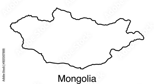 Outline of Mongolia's map, a geographical representation of the country's borders.