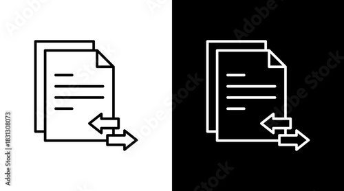 File Share Outline White Icon Set Design