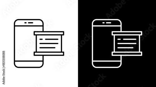Whiteboard App Outline White Icon Set Design