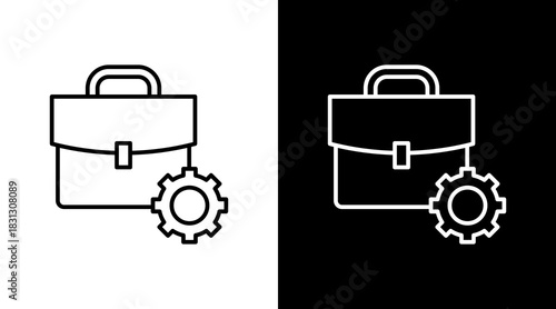 Project Tool Outline White Icon Set Design