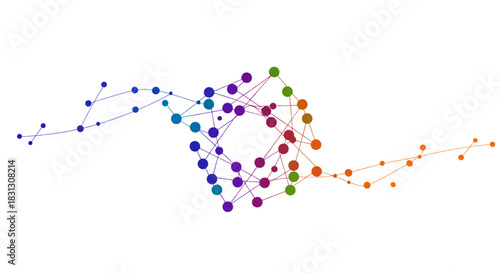 network connection data flowing through nodes creating a vibrant interconnected system ideal for showcasing global connectivity  technology innovation.