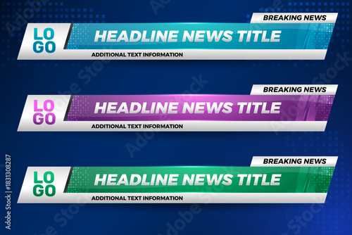 lower third banner for television and steam news channel