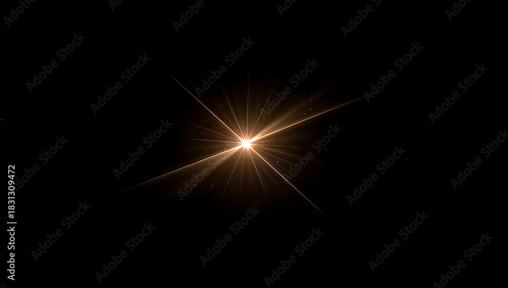 Obraz premium Golden light crossing across the dark space