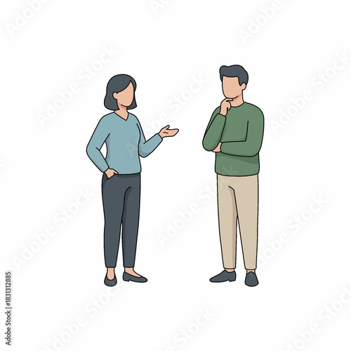 business communication and discussion flat vector illustration
