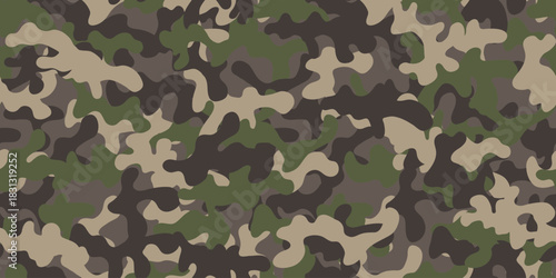 Camouflage background. Seamless pattern.Vector. 迷彩パターン テクスチャ 背景素材