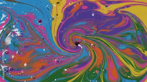 Mesmerizing Mixing A Symphony of Vibrant Colors Blending and Swirling Together in a Fluid Motion Creating Abstract Patterns and Textures Perfect for Artistic and Creative Visuals.