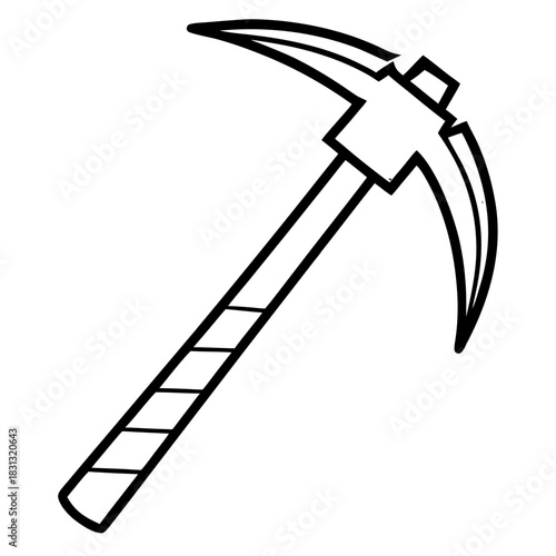 Pickaxe Black and White Silhouette Vector for Mining and Tool Designs