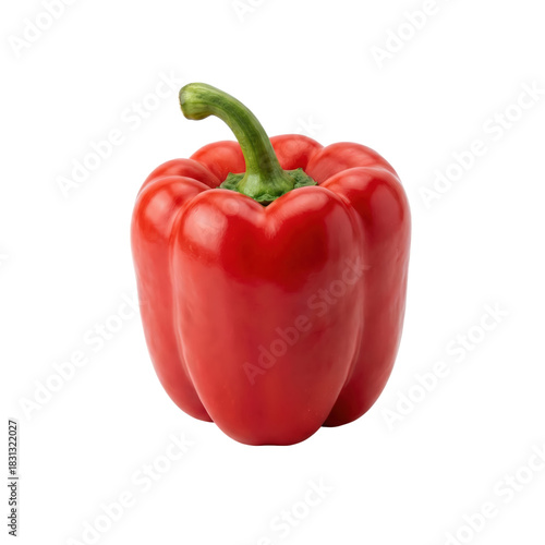 Fresh red bell pepper, vibrant color, healthy vegetable, organic produce, culinary ingredient