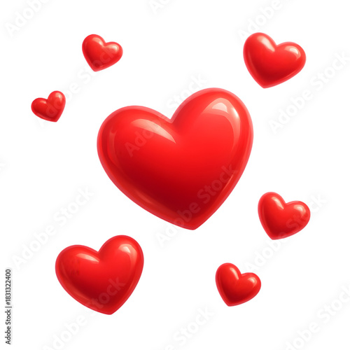 Modern 3D Red Hearts Background with Soft Bokeh – Romantic Valentine’s Day Love Wallpaper