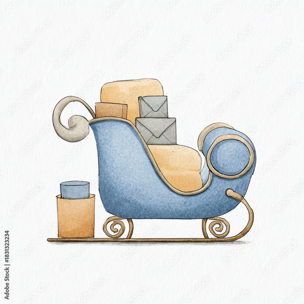 Fototapeta premium Cozy Sleigh with Gifts and Warmth