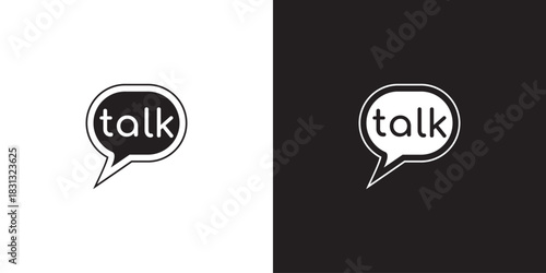 talk logo design, sound bubble vector icon